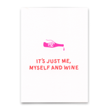 Deli Cards Postkarte "Me, myself and wine" | Lustige Karte mit Spruch für jeden Anlass