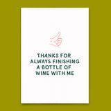 Deli Cards Postkarte "Finishing a bottle of wine" | Lustige Karte für jeden Anlass