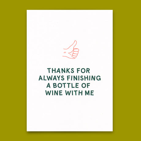 Deli Cards Postkarte "Finishing a bottle of wine" | Lustige Karte für jeden Anlass