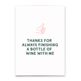 Deli Cards Postkarte "Finishing a bottle of wine" | Lustige Karte für jeden Anlass