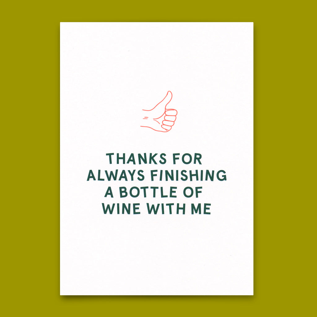 Deli Cards Postkarte "Finishing a bottle of wine" | Lustige Karte für jeden Anlass