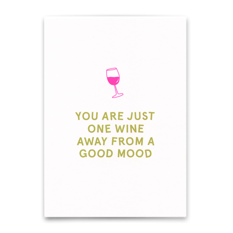 Deli Cards Postkarte "One wine away" | Lustige Karte mit Spruch für jeden Anlass