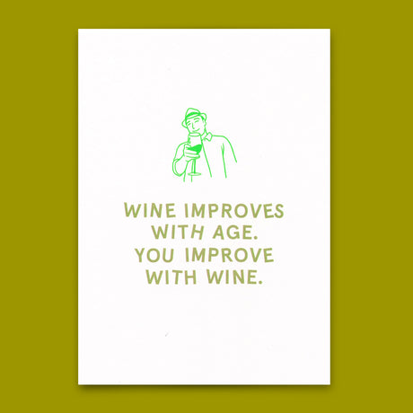 Deli Cards Postkarte "Wine improves with age" | Lustige Karte zum Geburtstag
