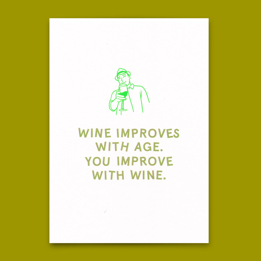 Deli Cards Postkarte "Wine improves with age" | Lustige Karte zum Geburtstag