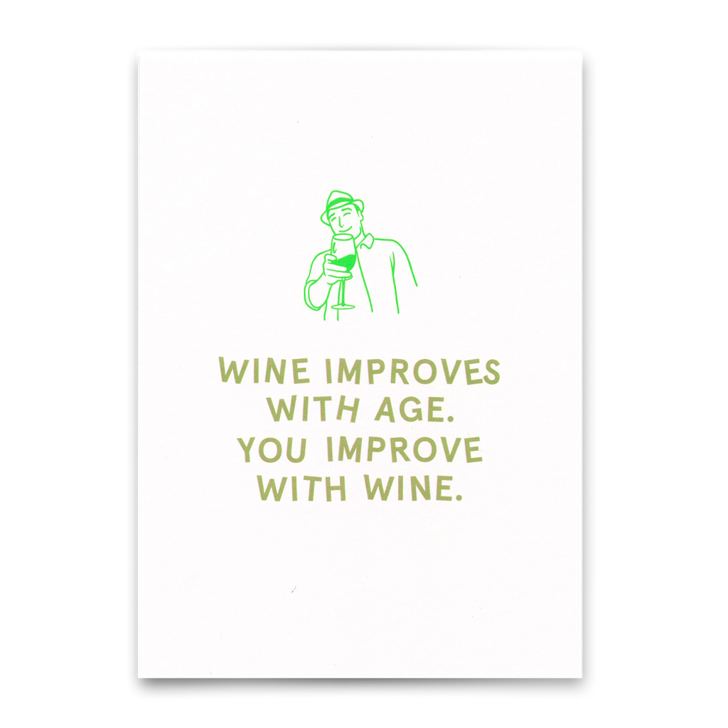 Deli Cards Postkarte "Wine improves with age" | Lustige Karte zum Geburtstag