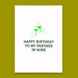 Deli Cards Postkarte "Partner in wine" | Schöne Karte für jeden Anlass