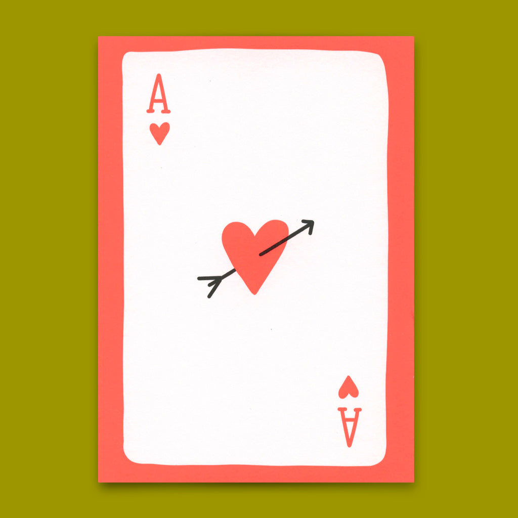 Deli Cards Postkarte "Ace of hearts" | Besondere Karte für Verliebte