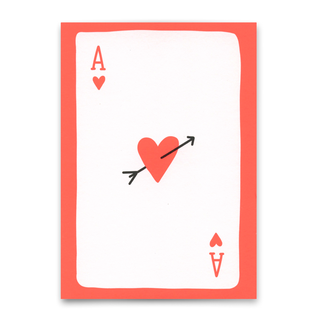 Deli Cards Postkarte "Ace of hearts" | Besondere Karte für Verliebte