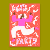 Deli Cards Postkarte "Let's Party" | Coole Karte für jeden Anlass