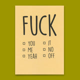 Deli Cards Postkarte "Fuck you/me/yeah" | Lustige Karte für jeden Anlass