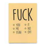 Deli Cards Postkarte "Fuck you/me/yeah" | Lustige Karte für jeden Anlass
