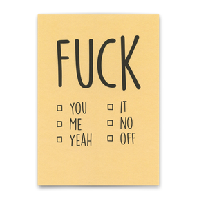 Deli Cards Postkarte "Fuck you/me/yeah" | Lustige Karte für jeden Anlass