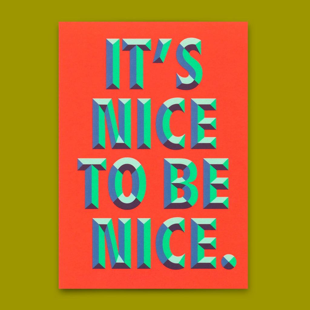 Deli Cards Postkarte "It`s nice to be nice" | Ausgefallene Karte für jeden Anlass