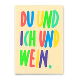Deli Cards Postkarte "Du und ich und Wein" | Schöne Karte für Freunde