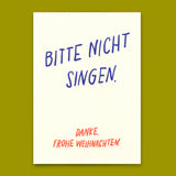 Deli Cards Postkarte "Bitte nicht singen" | Lustige Karte zu Weihnachten mit Spruch