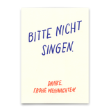 Deli Cards Postkarte "Bitte nicht singen" | Lustige Karte zu Weihnachten mit Spruch