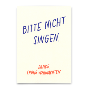 Deli Cards Postkarte "Bitte nicht singen" | Lustige Karte zu Weihnachten mit Spruch
