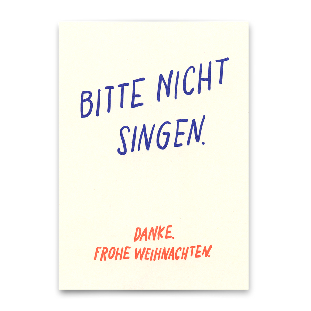 Deli Cards Postkarte "Bitte nicht singen" | Lustige Karte zu Weihnachten mit Spruch