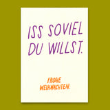Deli Cards Postkarte "Iss soviel du willst" | Coole Karte zu Weihnachten mit Spruch