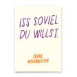 Deli Cards Postkarte "Iss soviel du willst" | Coole Karte zu Weihnachten mit Spruch