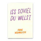Deli Cards Postkarte "Iss soviel du willst" | Coole Karte zu Weihnachten mit Spruch