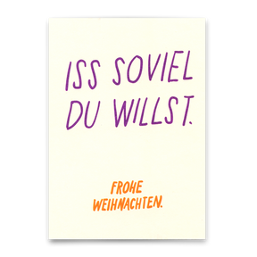 Deli Cards Postkarte "Iss soviel du willst" | Coole Karte zu Weihnachten mit Spruch
