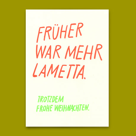 Deli Cards Postkarte "Früher war mehr" | Lustige Karte zu Weihnachten mit Spruch