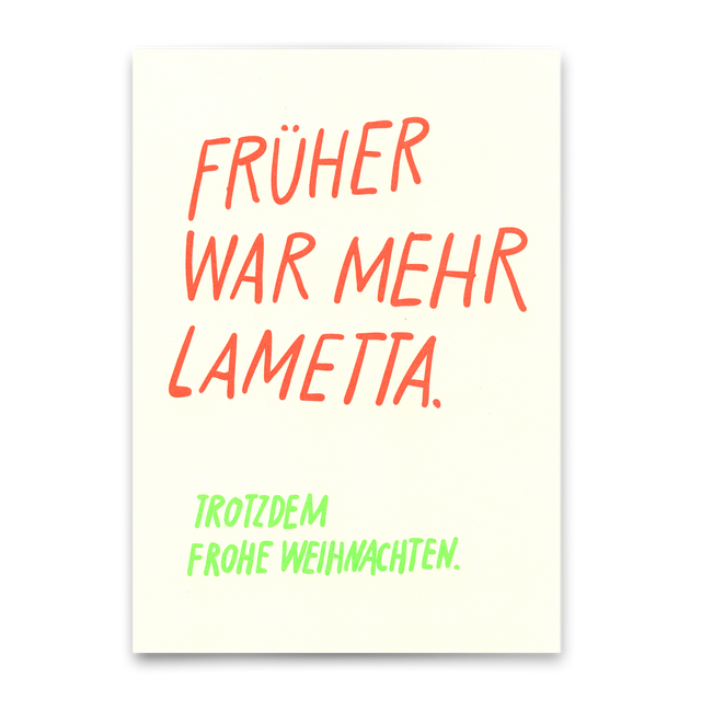 Deli Cards Postkarte "Früher war mehr" | Lustige Karte zu Weihnachten mit Spruch
