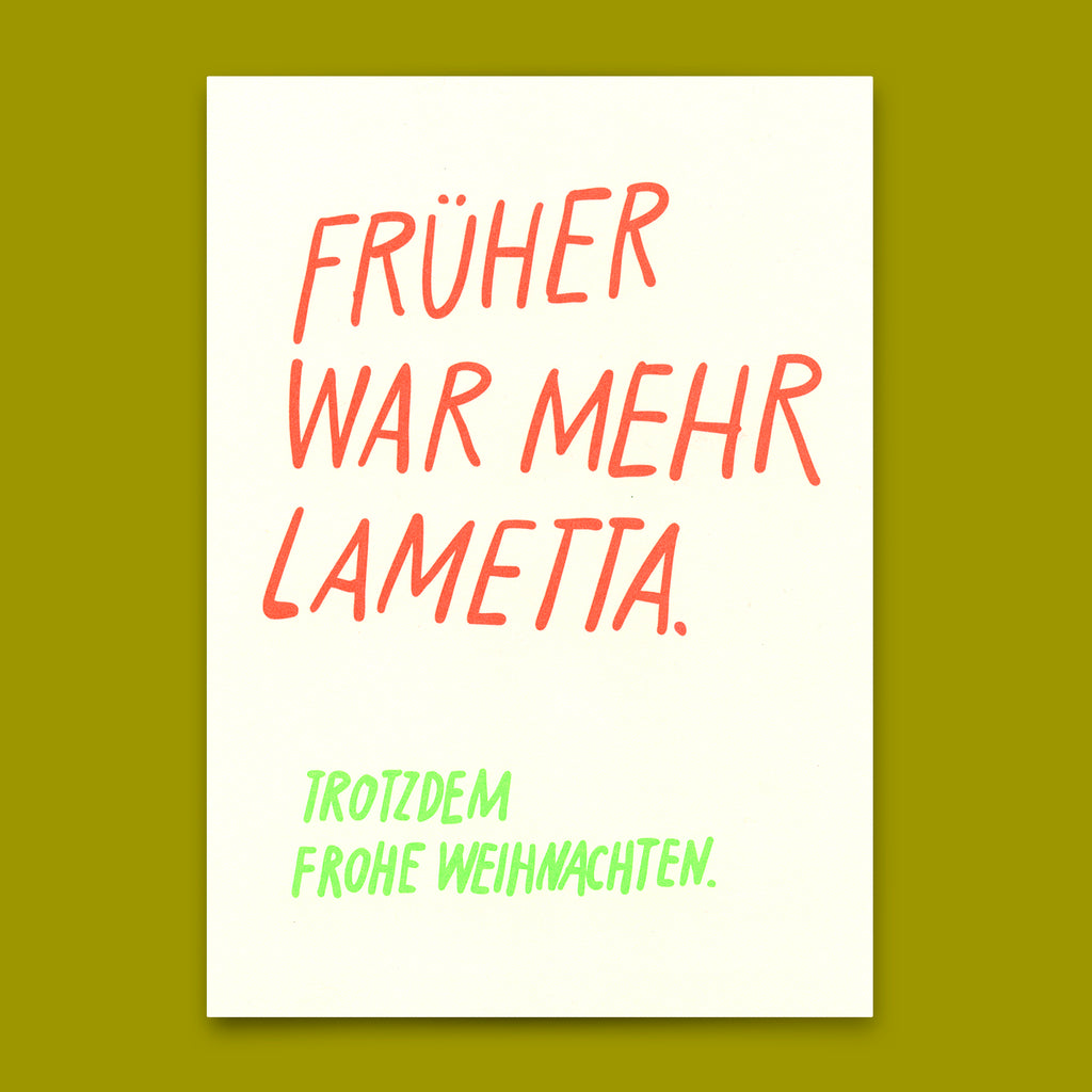 Deli Cards Postkarte "Früher war mehr" | Lustige Karte zu Weihnachten mit Spruch