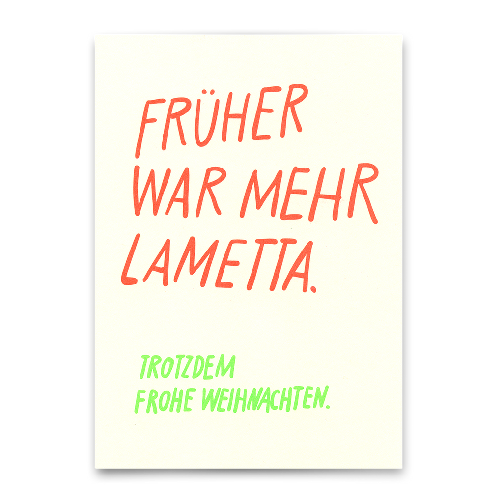 Deli Cards Postkarte "Früher war mehr" | Lustige Karte zu Weihnachten mit Spruch