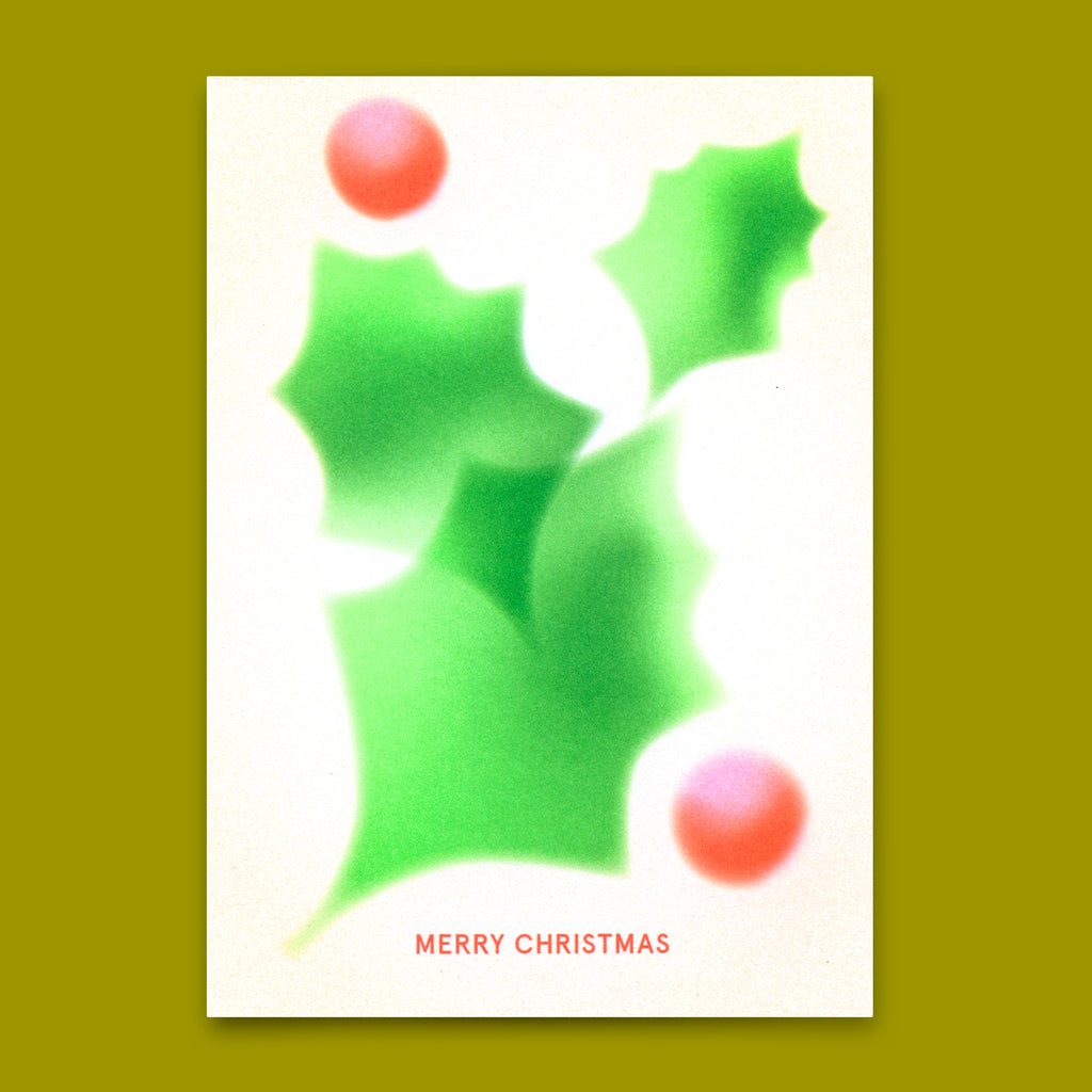Deli Cards Postkarte "Merry Christmas Ilex" | Schöne Karte zu Weihnachten