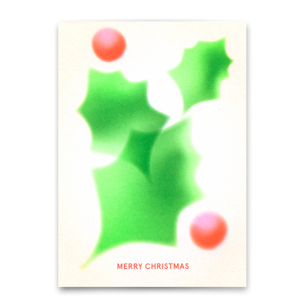 Deli Cards Postkarte "Merry Christmas Ilex" | Schöne Karte zu Weihnachten