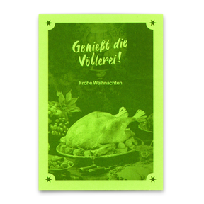 Deli Cards Postkarte "Weihnachtsvöllerei" | Coole Karte zu Weihnachten