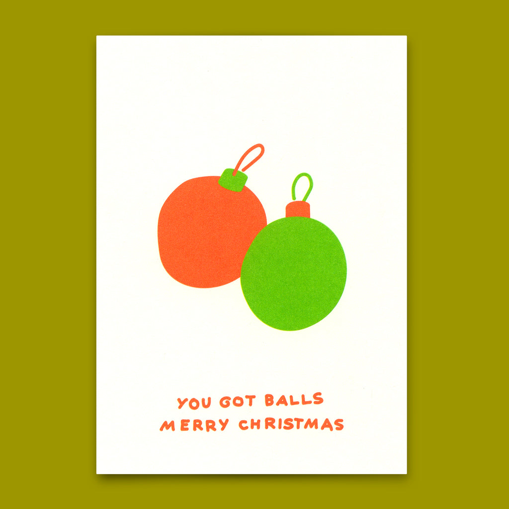 Deli Cards Postkarte "Christmasballs" | Lustige Karte zu Weihnachten