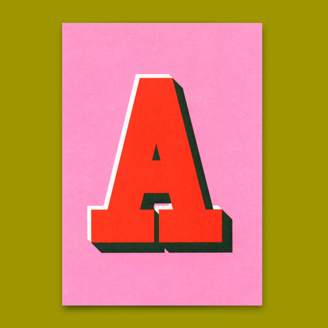 Deli Cards Monogrammkarte "A" | Coole Buchstaben Postkarte