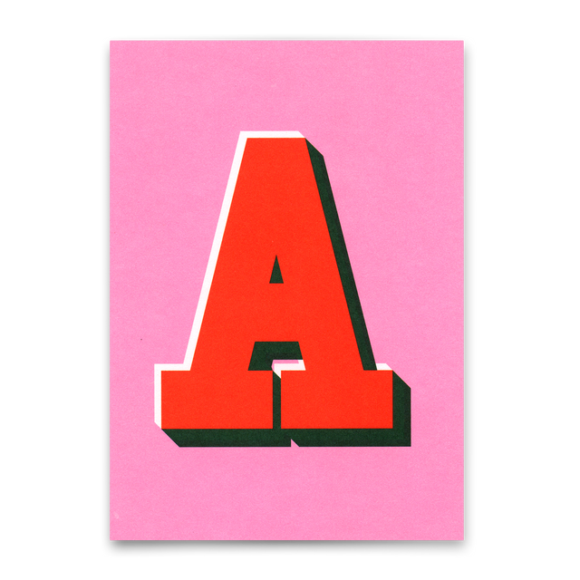 Deli Cards Monogrammkarte "A" | Coole Buchstaben Postkarte