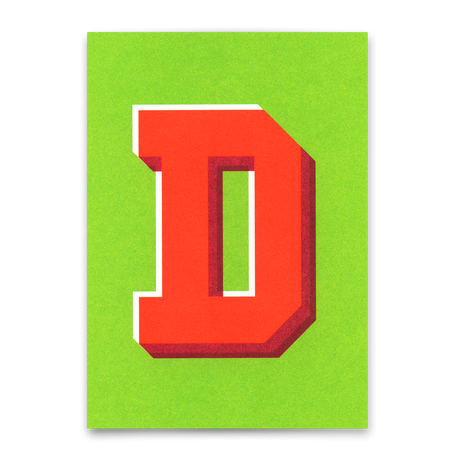 Deli Cards Monogrammkarte "D" | Coole Buchstaben Postkarte