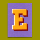 Deli Cards Monogrammkarte "E" | Coole Buchstaben Postkarte