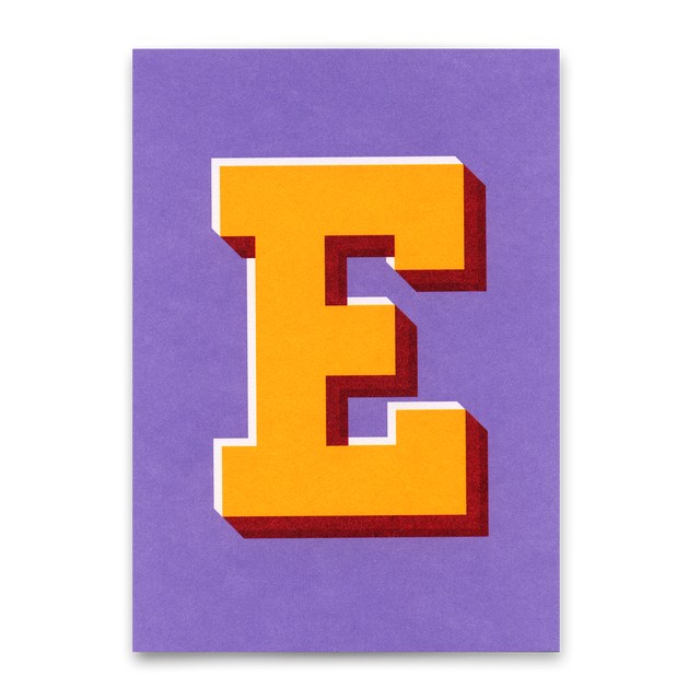 Deli Cards Monogrammkarte "E" | Coole Buchstaben Postkarte