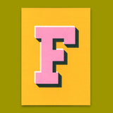 Deli Cards Monogrammkarte "F" | Coole Buchstaben Postkarte