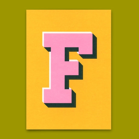 Deli Cards Monogrammkarte "F" | Coole Buchstaben Postkarte