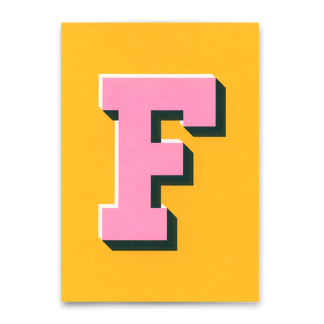 Deli Cards Monogrammkarte "F" | Coole Buchstaben Postkarte