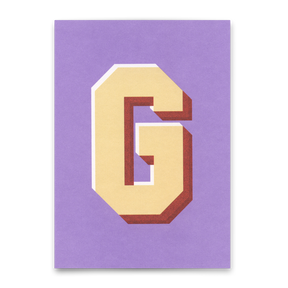 Deli Cards Monogrammkarte "G" | Coole Buchstaben Postkarte
