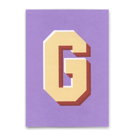 Deli Cards Monogrammkarte "G" | Coole Buchstaben Postkarte