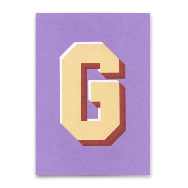 Deli Cards Monogrammkarte "G" | Coole Buchstaben Postkarte