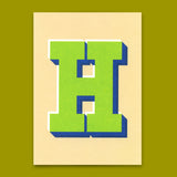Deli Cards Monogrammkarte "H" | Coole Buchstaben Postkarte