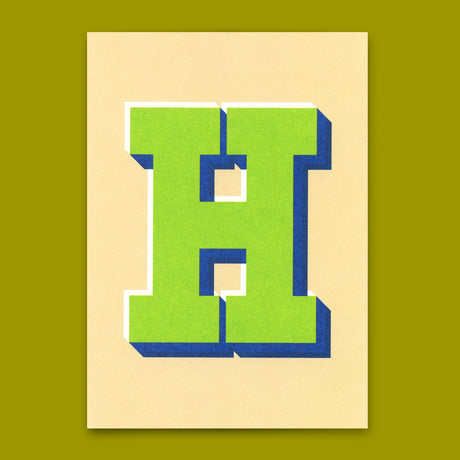 Deli Cards Monogrammkarte "H" | Coole Buchstaben Postkarte