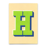 Deli Cards Monogrammkarte "H" | Coole Buchstaben Postkarte