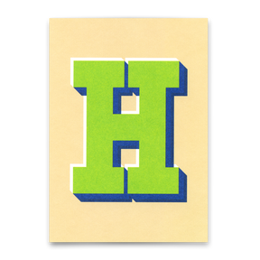 Deli Cards Monogrammkarte "H" | Coole Buchstaben Postkarte