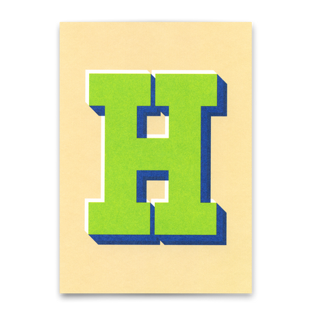 Deli Cards Monogrammkarte "H" | Coole Buchstaben Postkarte